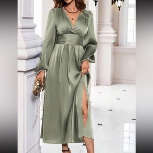 Classy V-neck later sleeve dress